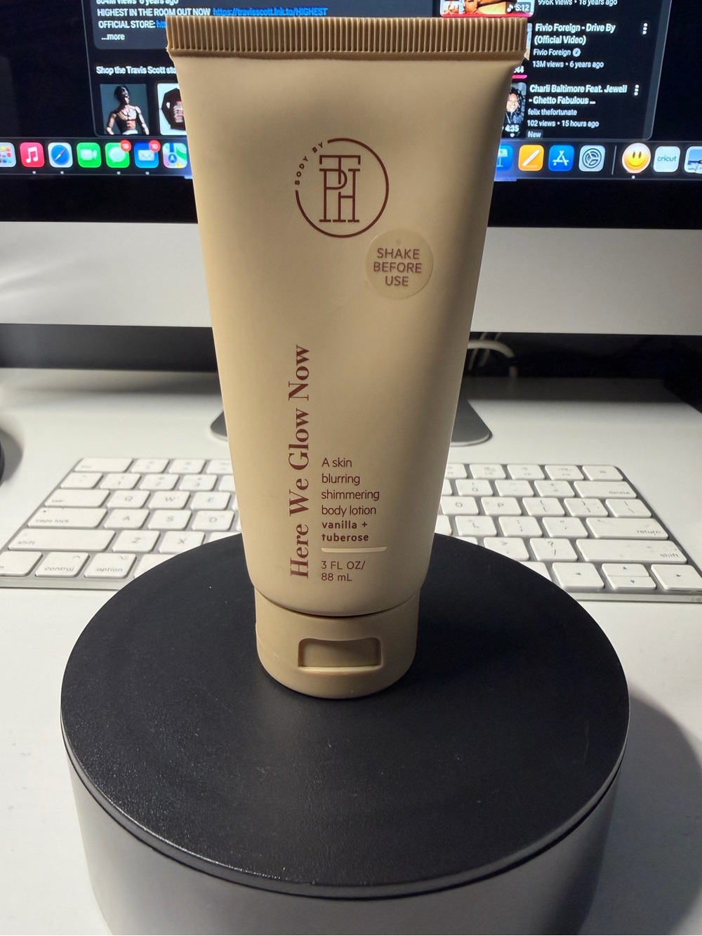 “Body By TPH” Here We Glow Now A Skin Blurring Shimmering Body Lotion.